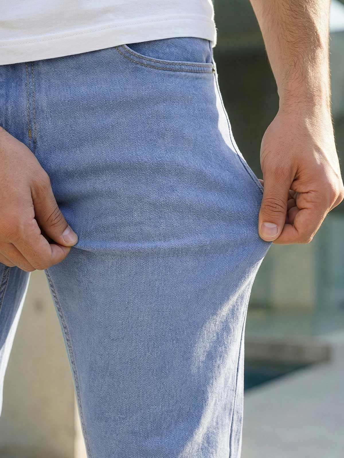Men's Slim Fit Light Blue Jogger Jean